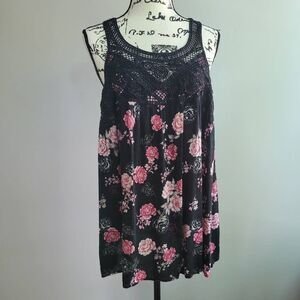 Torrid floral lace detail tank 2X whimsigoth grunge alternative summer